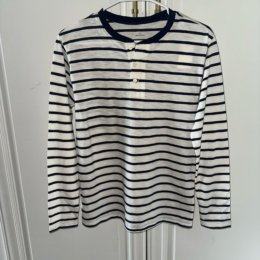 Crewcuts White and Navy Long Sleeve Tee Striped